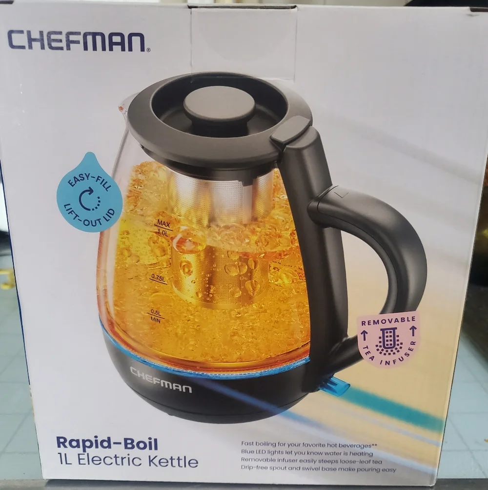 Chefman Rapid-Boil 1L Electric Kettle NEW IN BOX!